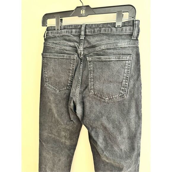 Zara Women The ’90s Cheeky® Jean Straight Fit Cropped Jeans Washed Black Size 4 - Picture 7 of 7